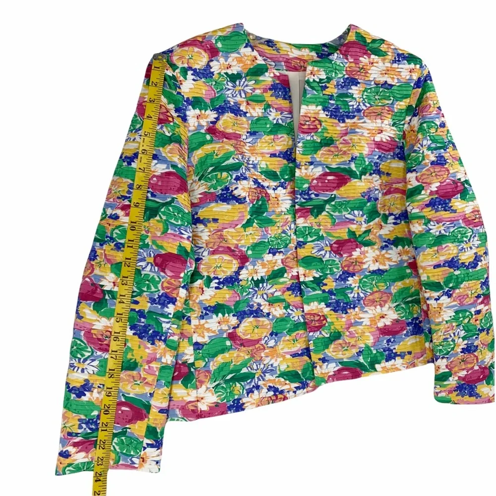 Vintage Margaret Smith Bright and Bold Floral Blazer, Made in the USA - Picture 11 of 12